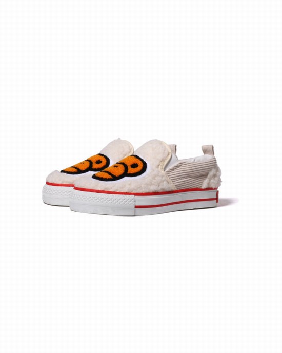 Slip Ons Bape Milo Boa Copii Albi | RZHNCI097