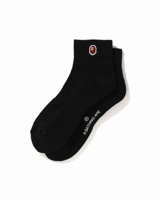 Sosete Bape Ape Head One Point Ankle Barbati Negrii | KJPSIQ146