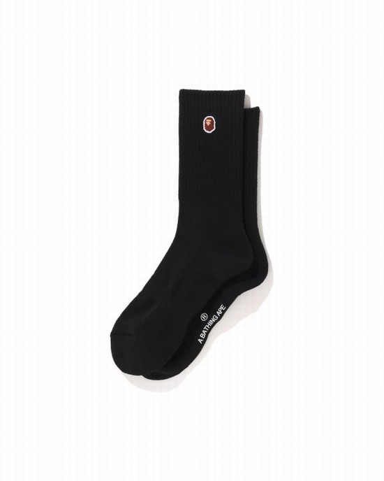 Sosete Bape Ape Head One Point Barbati Negrii | EGCNRJ542