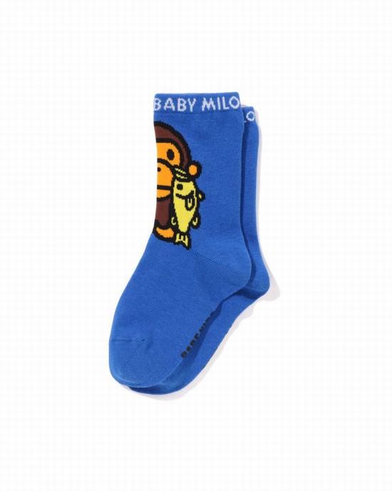 Sosete Bape Milo Black Bass Copii Albastri | BWIDTE186