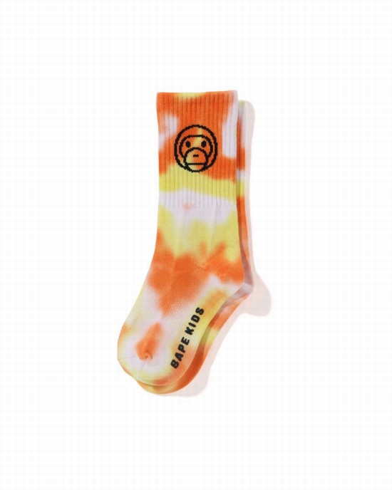 Sosete Bape Milo Dyed Rib Copii Portocalii | RCWPND470
