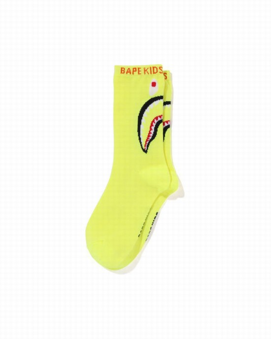 Sosete Bape Shark Copii Galbeni | XTFYDW046
