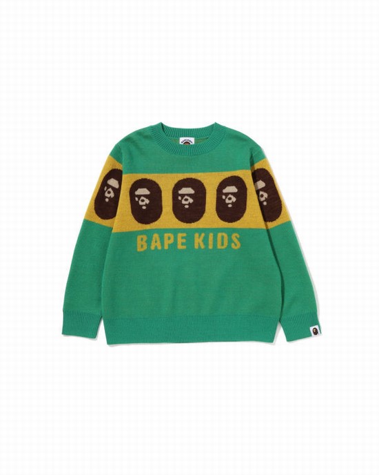 Tricotaje Bape Ape Head Copii Verzi Deschis | YPLNSX698