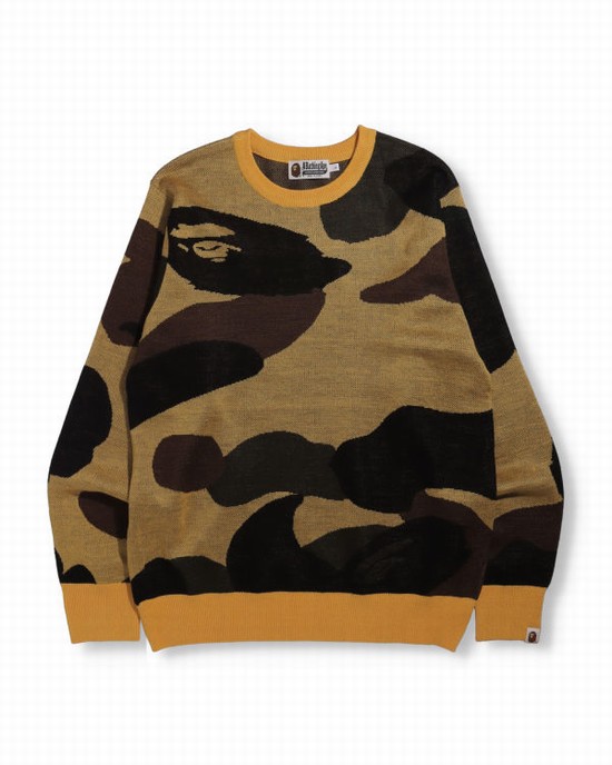 Tricotaje Bape Giant 1st Camo Largi Fit Barbati Kaki | YSBTNP273