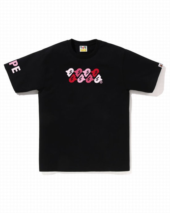 Tricouri Bape ABC Camo Barbati Negrii | GZPBQK456