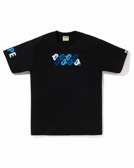 Tricouri Bape ABC Camo Barbati Negrii | JIBYSZ479