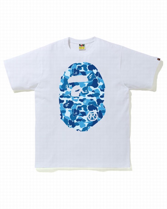 Tricouri Bape ABC Camo Big Ape Head Barbati Albastri | KISMQN283