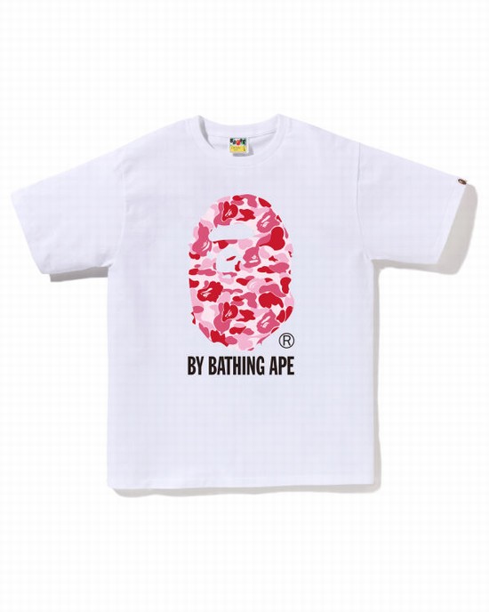 Tricouri Bape ABC Camo By Bathing Ape Barbati Albi | GXTPBE260
