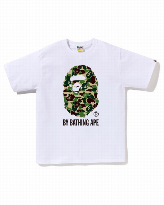 Tricouri Bape ABC Camo By Bathing Ape Barbati Albi | HRNXJK294