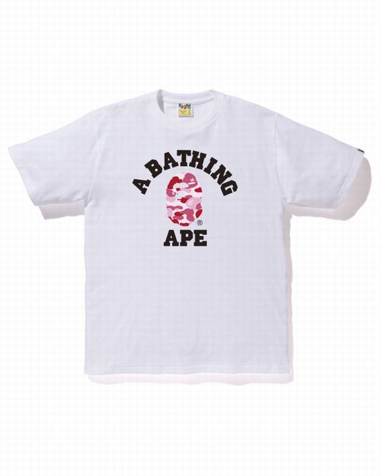 Tricouri Bape ABC Camo College Barbati Albi | HXTKLW952