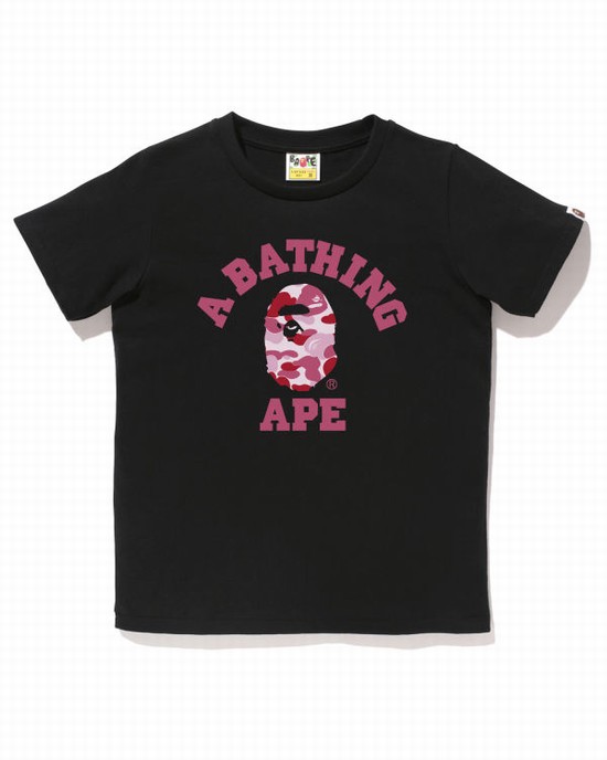 Tricouri Bape ABC Camo College Dama Negrii | NDIBAH316