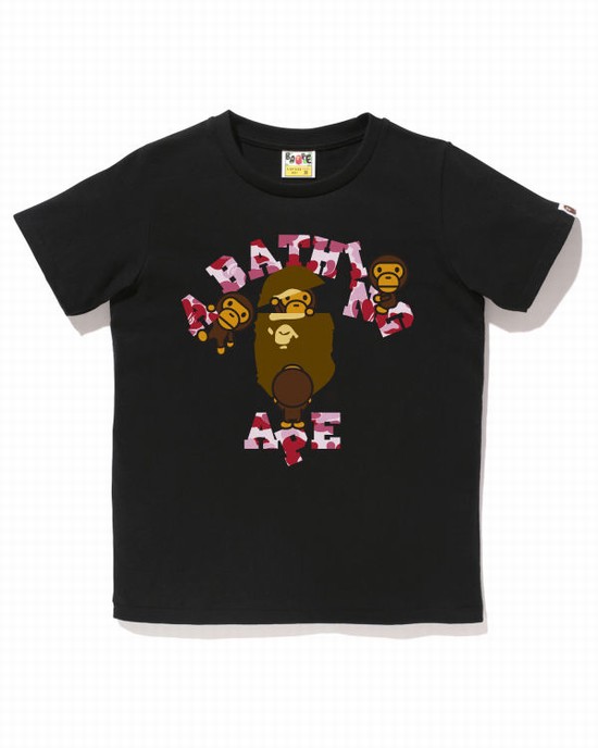 Tricouri Bape ABC Camo College Milo Dama Negrii | JBMTCW756