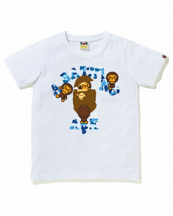 Tricouri Bape ABC Camo College Milo Dama Albi | JXFYES709