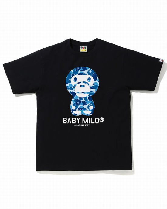 Tricouri Bape ABC Camo Milo Barbati Negrii | KBLTCW967