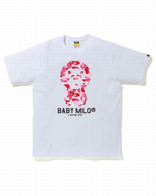 Tricouri Bape ABC Camo Milo Barbati Roz | WSLVYP690
