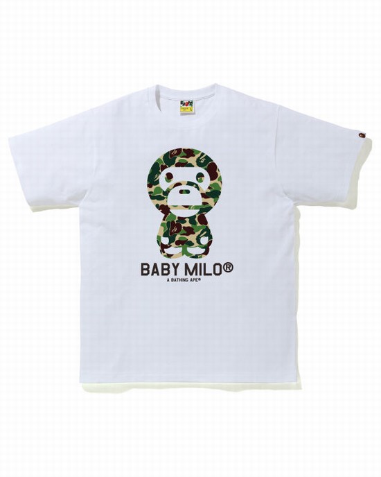 Tricouri Bape ABC Camo Milo Barbati Verzi | RVJMXU265