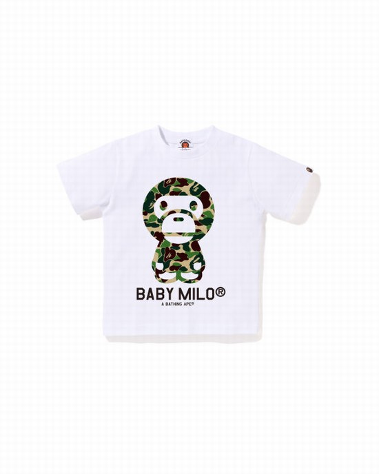 Tricouri Bape ABC Camo Milo Copii Albi | IWEVYD051