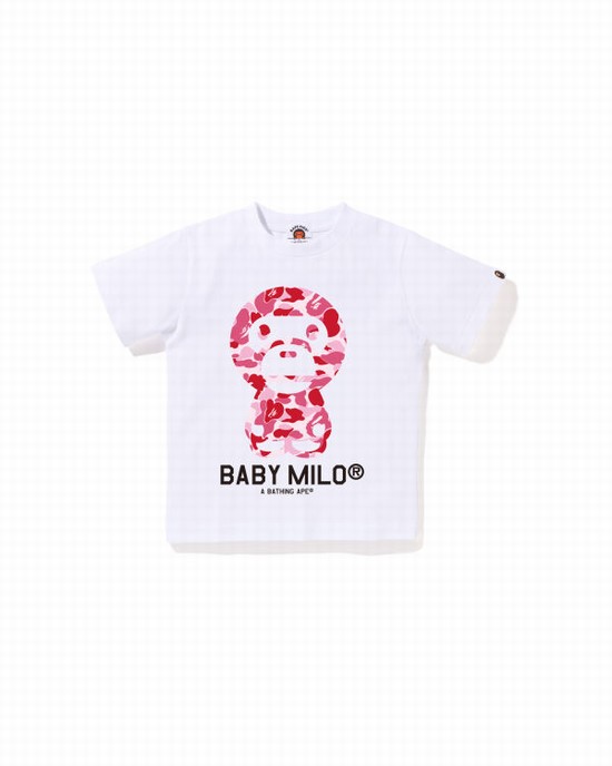 Tricouri Bape ABC Camo Milo Copii Albi | QIRPFL845