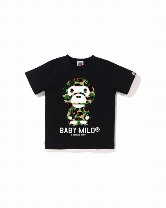 Tricouri Bape ABC Camo Milo Copii Negrii | GZEIWY201