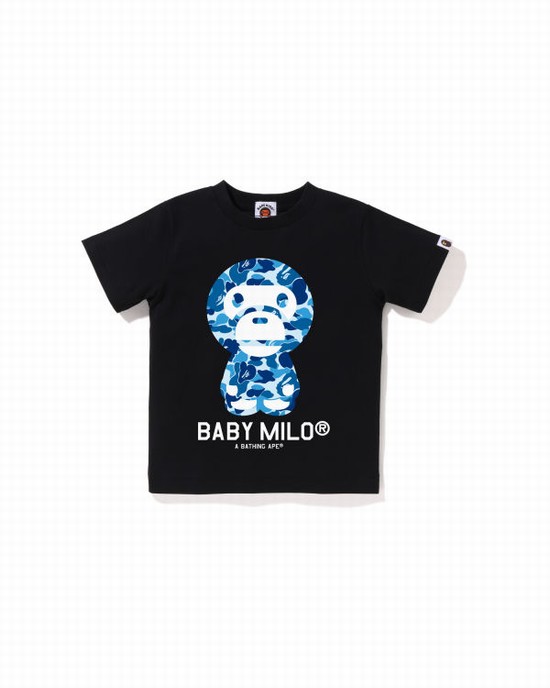 Tricouri Bape ABC Camo Milo Copii Negrii | OYKMUS928