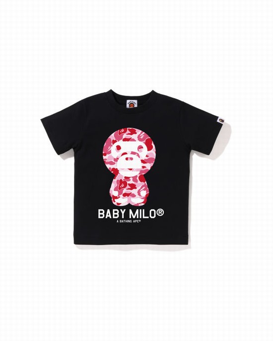 Tricouri Bape ABC Camo Milo Copii Negrii | VFKADE768