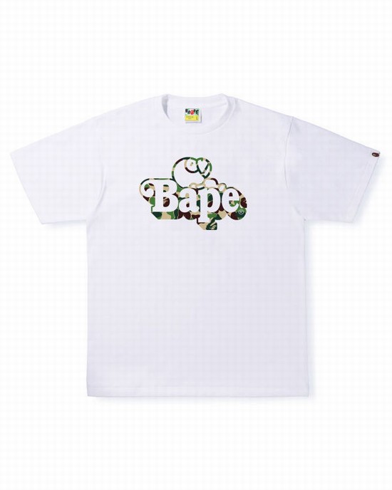 Tricouri Bape ABC Camo Milo On Barbati Albi | FTQYJI296