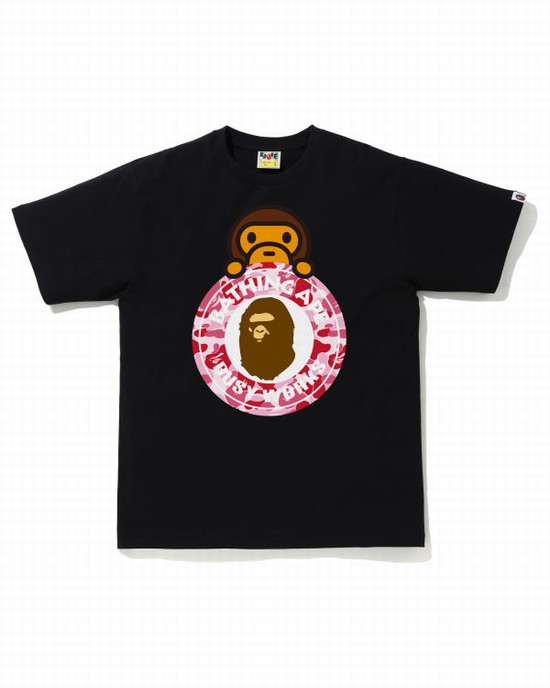 Tricouri Bape ABC Camo Milo On Busy Lucru Barbati Roz | VFSXIE571