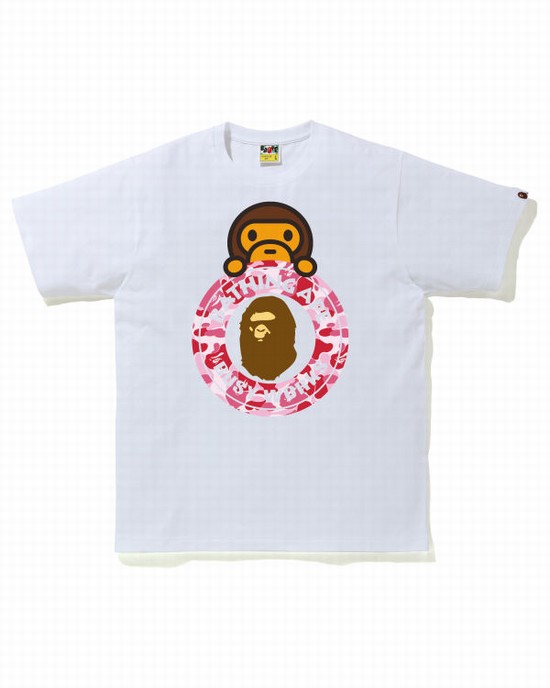 Tricouri Bape ABC Camo Milo On Busy Lucru Barbati Roz | WMCSLI307
