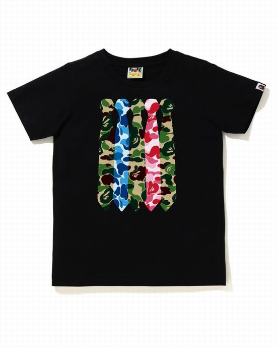Tricouri Bape ABC Camo Neck Dama Negrii | WSDELB674