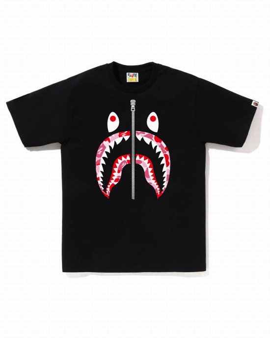 Tricouri Bape ABC Camo Shark Barbati Negrii | ZDQIFA691