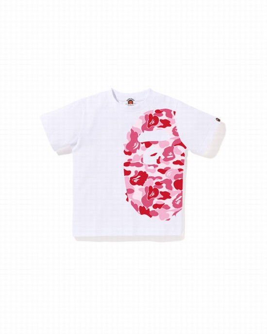Tricouri Bape ABC Camo Side Big Ape Head Copii Albi | CXGFMB759