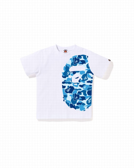 Tricouri Bape ABC Camo Side Big Ape Head Copii Albi | IJOXWS640
