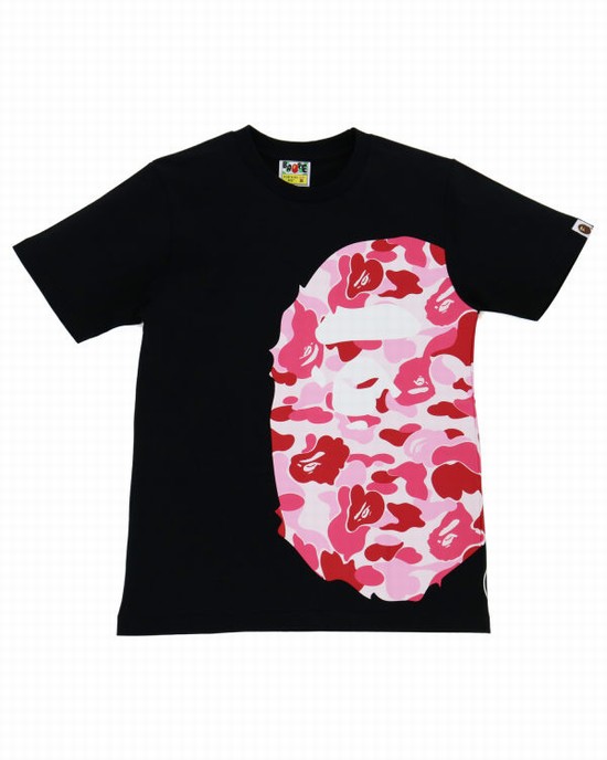Tricouri Bape ABC Camo Side Big Ape Head Dama Negrii | YVXPTL872