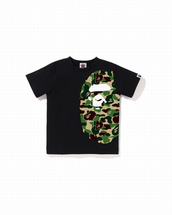 Tricouri Bape ABC Camo Side Big Ape Head Copii Negrii | ZIOQPT203