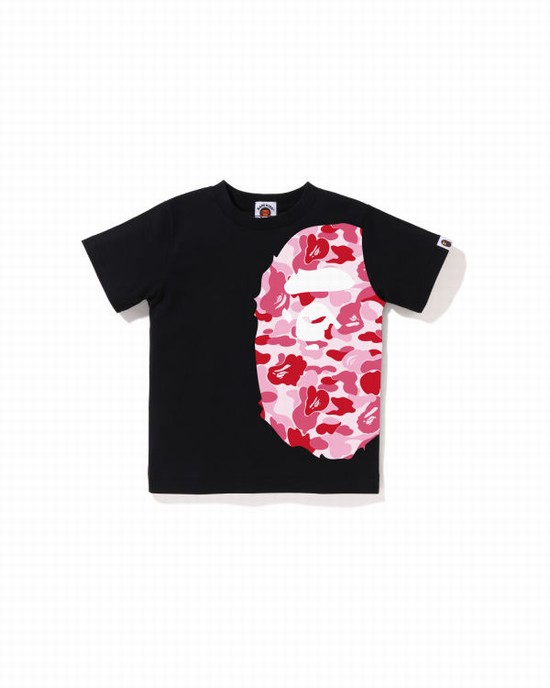 Tricouri Bape ABC Camo Side Big Ape Head Copii Negrii | ZITMCU047