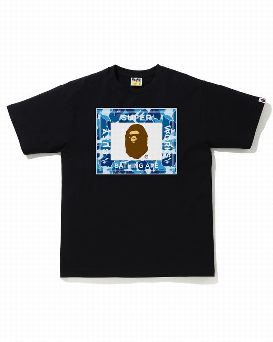Tricouri Bape ABC Camo Super Busy Works Barbati Albastri | ZKBRXG042