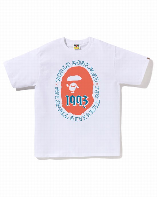 Tricouri Bape Ape Head 1993 Barbati Albi | FEBMXZ943