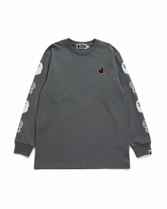 Tricouri Bape Ape Head & Milo One Point Dama Gri | VYCFLB382