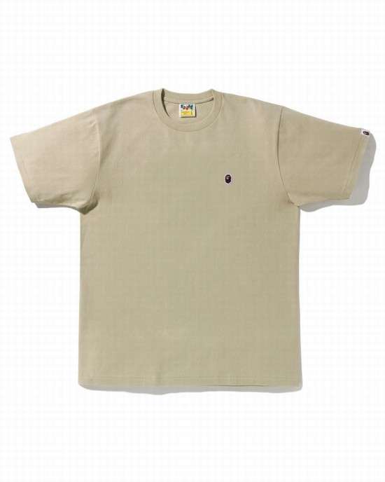 Tricouri Bape Ape Head One Point Barbati Bej | AUOFKJ459