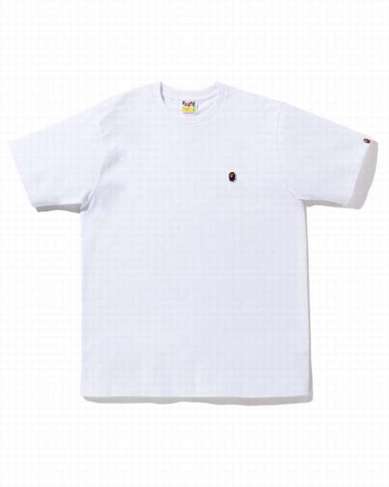 Tricouri Bape Ape Head One Point Barbati Albi | YCHRQX123