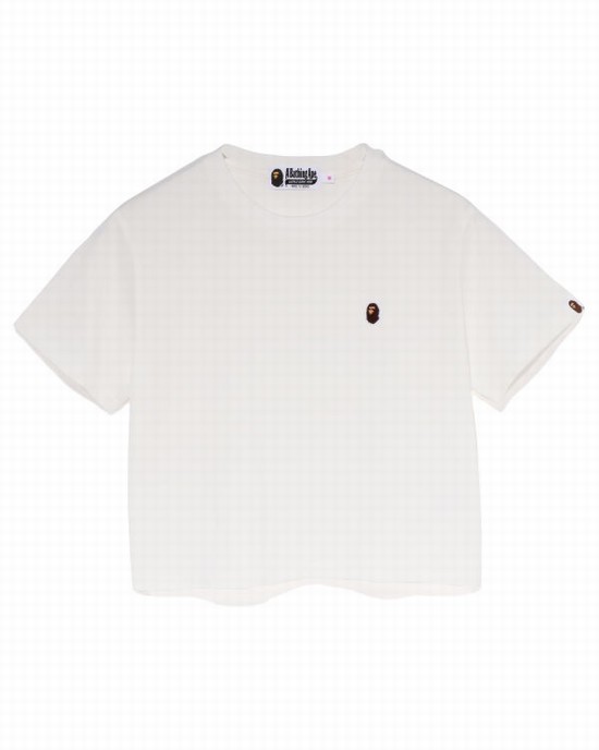 Tricouri Bape Ape Head One Point Mini Dama Albi | HRBNJZ018