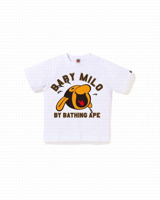 Tricouri Bape Clasici Milo Copii Albi | RXIWGZ746