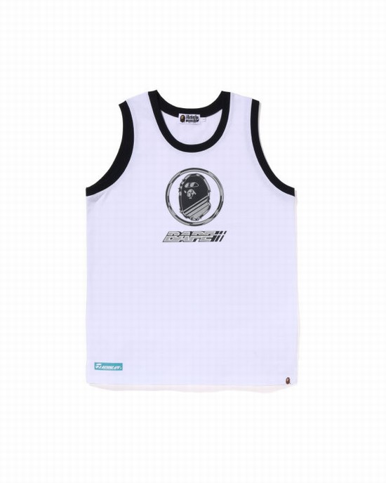 Tricouri Bape Grafice Barbati Albi | NVBWQG870