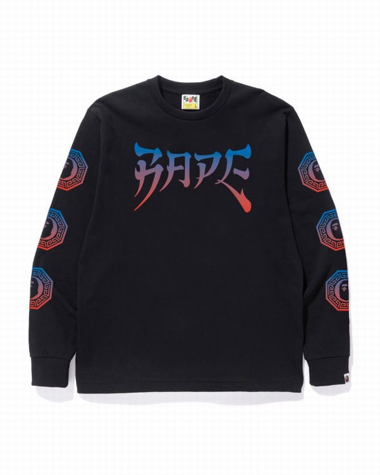 Tricouri Bape Grafice Barbati Negrii | LJKRFD907