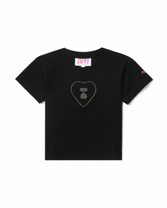 Tricouri Bape Grafice crop #2 Dama Negrii | ORTKZB712