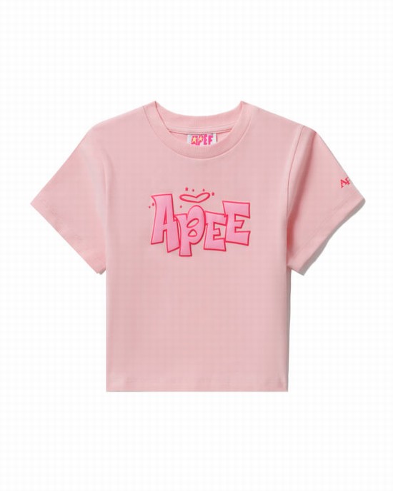 Tricouri Bape Grafice slim-cut Dama Roz | DUQFZM302