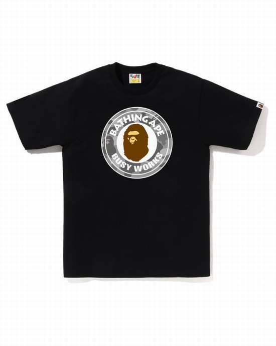 Tricouri Bape Honeycomb Camo Busy Works Barbati Negrii | ATMISB507