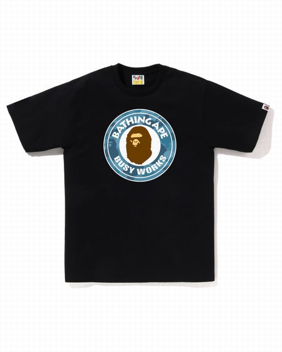 Tricouri Bape Honeycomb Camo Busy Works Barbati Negrii | XYZPGU734