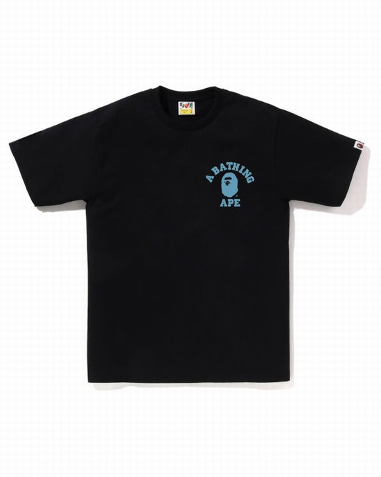 Tricouri Bape Honeycomb Camo College ATS Barbati Negrii | DMTKBH145