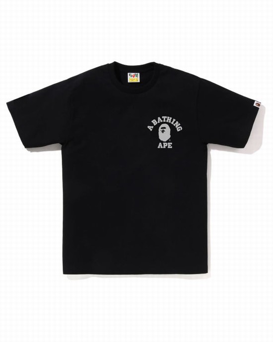 Tricouri Bape Honeycomb Camo College ATS Barbati Negrii | KDJXGZ160